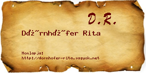 Dörnhöfer Rita névjegykártya