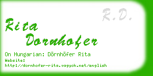 rita dornhofer business card